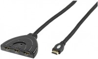 47/80 02 Autom. HDMI-Umschalter 3x HDMI-Kupplung > HDMI-Stecker