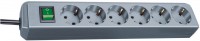 Eco-Line Steckdosenleiste 6-fach (1,5m) mit Schalter silber/grau