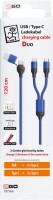 USB/C > 2x USB-C Duo Kabel (1,2m) blau