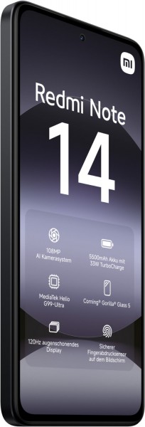 Xiaomi Redmi Note 14 (6GB+128GB) Smartphone midnight black | EURONICS