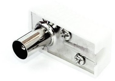 KW 2 S IEC-Koax-Winkelstecker (schraubbar) weiß