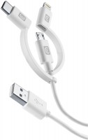 Micro-USB Datenkabel (1,2m) mit USB-C und Lightning weiß