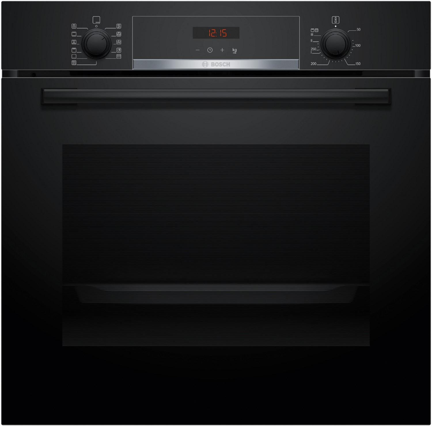 HBA574BB3 Einbaubackofen schwarz, 71 l, Pizza-Stufe, schnelles Vorheizen, pyrolytische Selbstreinigung, 59,4 cm breit, A+