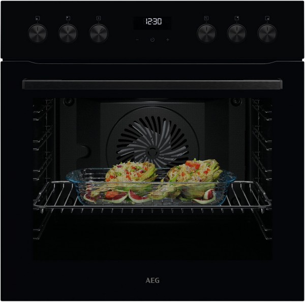 OU5AE20AK Einbau Elektro-Herd schwarz, 71 l, Pizza-Stufe, Heißluftgrill, 59,5 cm breit, A+, Serie 5000