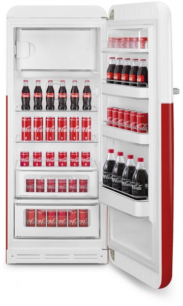 Coca-Cola D FAB28RDCC5 / EURONICS Gefrierfach Standkühlschrank Smeg rot mit |
