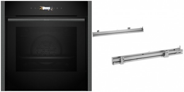 BLE4420CR Einbaubackofen bestehend aus B44CR21G0K + Z1608BX0 graphite grey, 71 l, Pizza-Stufe, schnelles Vorheizen, Hefeteig-Gärstufe, Brotback-Stufe
