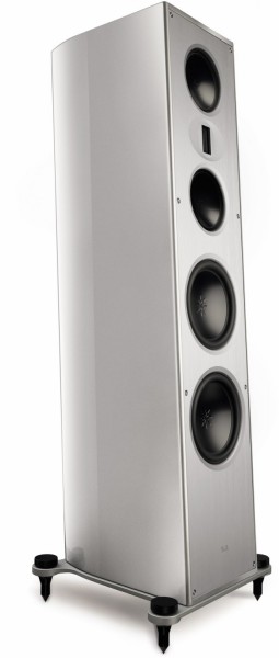 Solitaire S 430 /Stück Stand-Lautsprecher hochglanz arktis silber/elox silber