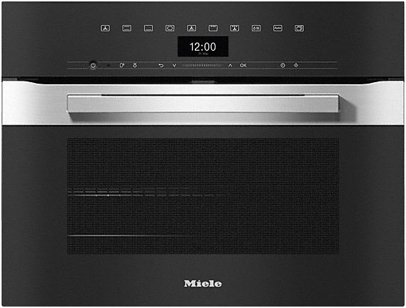 H 7440 B Kompakt-Backofen edelstahl/cleansteel, 49 l, schnelles Vorheizen, Rückwand katalytisch beschichtet, 59,5 cm breit, A+