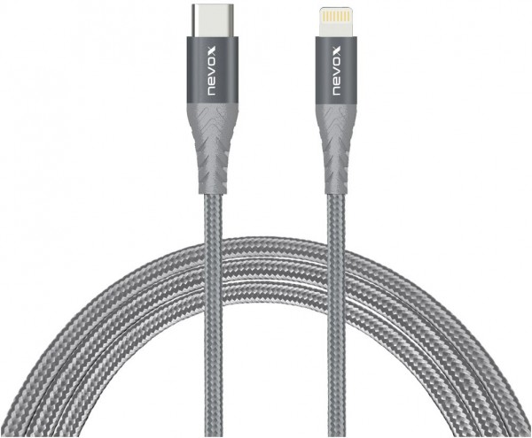 Lightning>USB-C Kabel (2m) silbergrau
