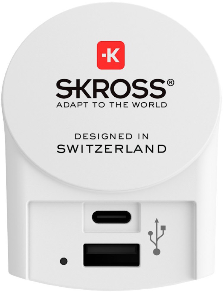 Reisestecker Euro USB Charger 1x USB-C/1x USB-A weiß