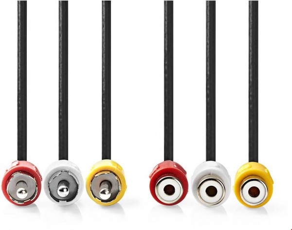 CVGL24305BK20 A/V-Kabel (2m) 3x Cinch-Stecker > 3x Cinch Buchse schwarz