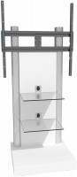 Pro Stand XL rollbarer TV-Bodenständer weißlack/klarglas