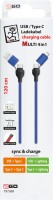 USB/C > C/Lightning 4 in 1 (1,2m) Kabel blau