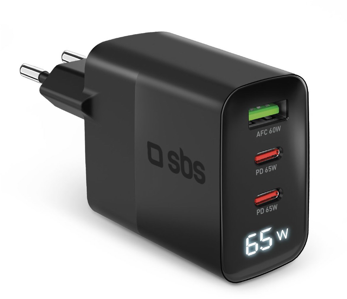 Image of 2xUSB-C/USB LCD GaN Ladegerät (65W) schwarz
