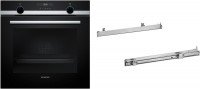 EQ518ABSHB Einbaubackofen bestehend aus HB517GBS3 + HZ538000 edelstahl, 71 l, 59,4 cm breit, A+, iQ500