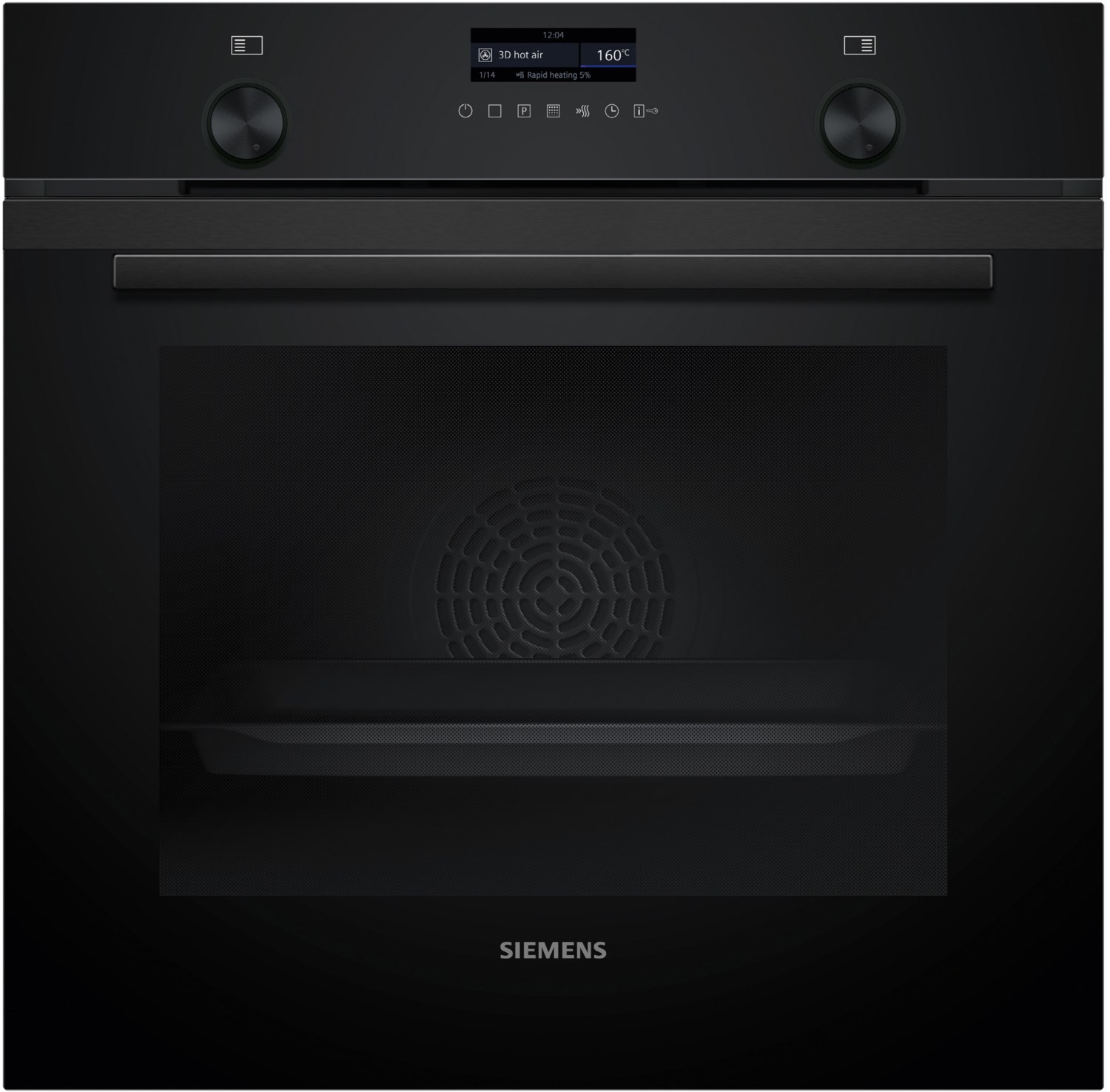 HB279GBB3 Einbaubackofen schwarz/edelstahl, 71 l, Pizza-Stufe, schnelles Vorheizen, pyrolytische Selbstreinigung, 59,4 cm breit, A+, iQ500