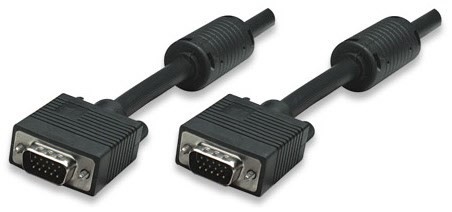 SVGA Kabel HD15 (1,8m) mit Ferritkernen schwarz