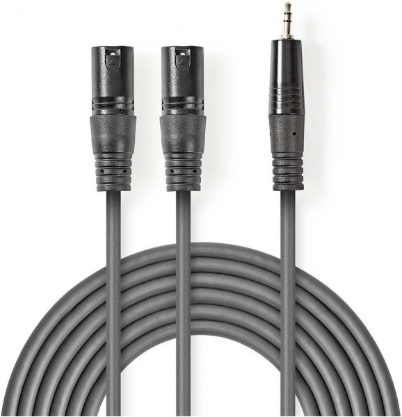 COTH15310GY30 XLR-Audiokabel (3m) 2x XLR-3-Pol-Stecker>3,5-mm-Stecker grau