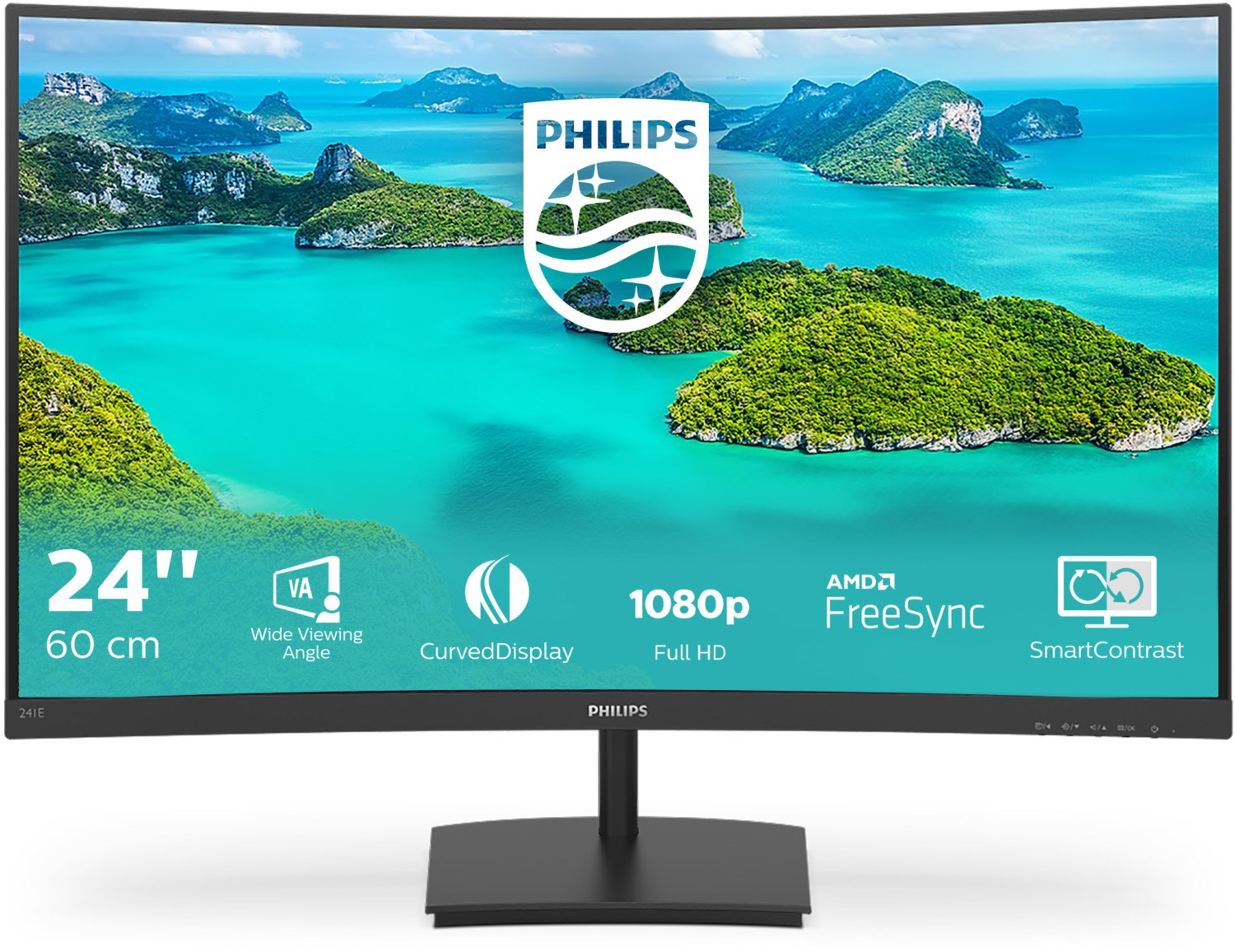 E-Line 241E1SC/00 60 cm (24") TFT-Monitor mit LED-Technik schwarz, Widescreen Full HD (1920x1080), 4 ms Reaktionszeit, gebogen, Gaming geeignet