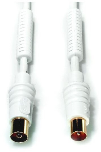 AB 201 G (1,5m) Antennenkabel weiß/vergoldet