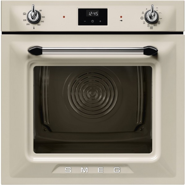 SOP6900TP Einbaubackofen creme, 68 l, schnelles Vorheizen, pyrolytische Selbstreinigung, 59,7 cm breit, A, Victoria