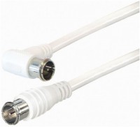 FFQDW 1x Winkel 1,5m Antennenkabel weiß