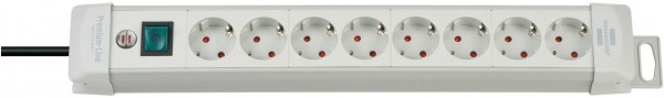Premium-Line Steckdosenleiste 8-fach (3m) mit Schalter grau