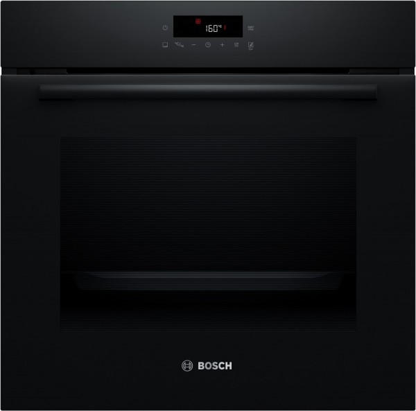HBA572BB4 Einbaubackofen schwarz, 71 l, Pizza-Stufe, schnelles Vorheizen, pyrolytische Selbstreinigung, 59,4 cm breit, A+