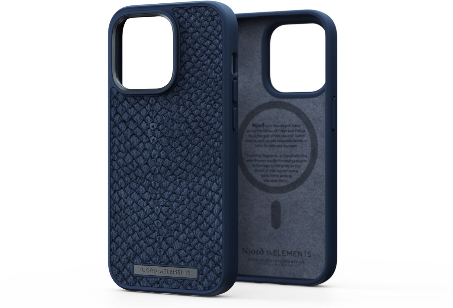 Salmon Leather Case Vatn für iPhone 14 Pro petrol