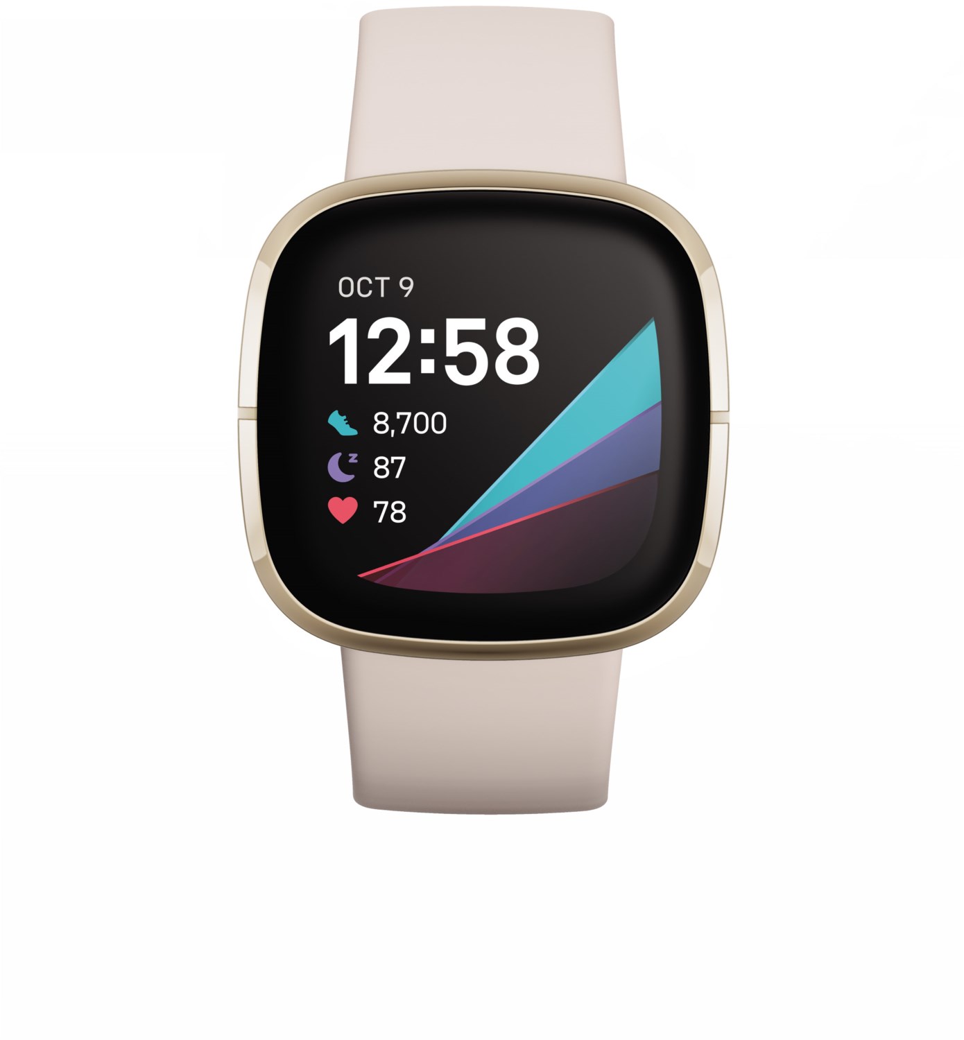 Fitbit Sense Smartwatch mondweiß/edelstahl softgold