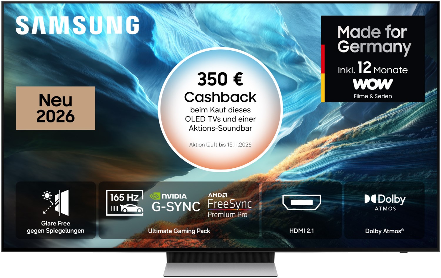 GQ77S93HAT 195 cm (77") OLED Vision AI Smart TV graphitschwarz, 4K Ultra HD, 120 Hz, Sprachsteuerung
