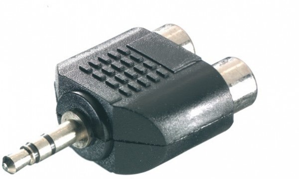 46/05 02 Klinkenadapter 3,5mm Stecker 2x Cinchkupplung