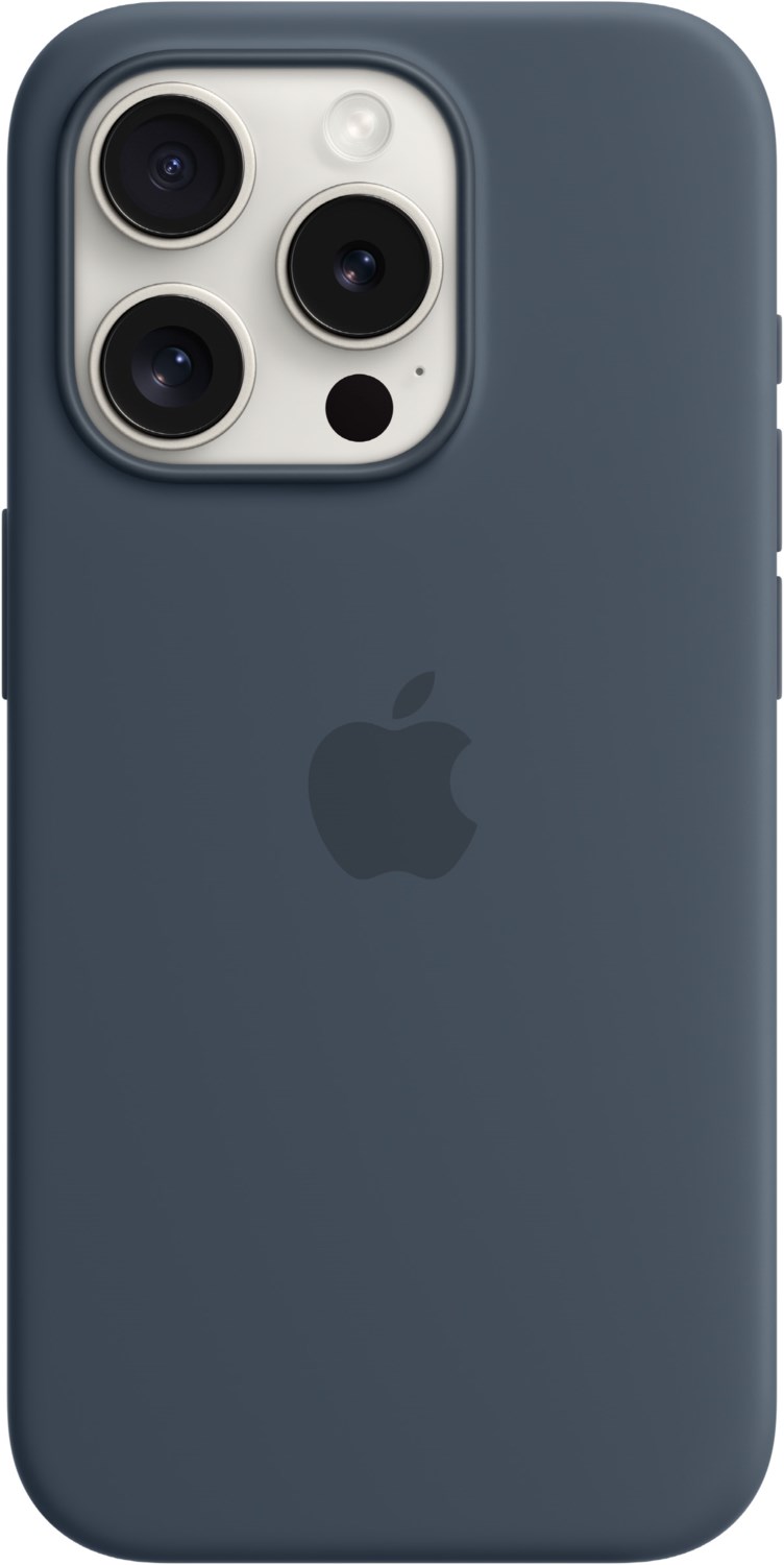 Silikon Case mit MagSafe für iPhone 15 Pro sturmblau