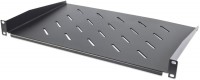 19" Fachboden 1HE (300mm) Frontmontage, perforiert schwarz