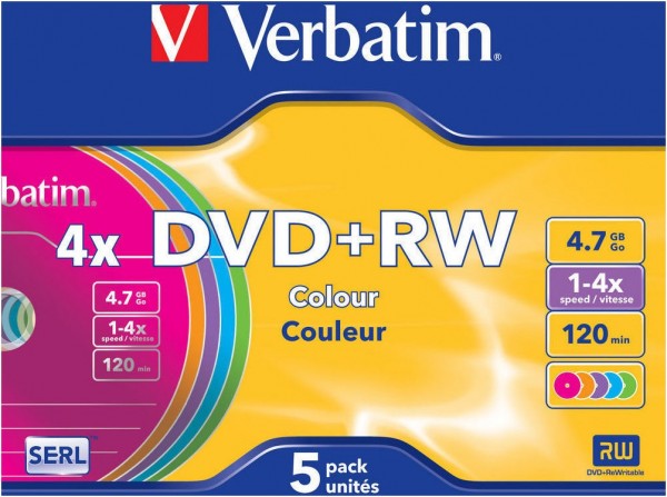 DVD+RW SERL 4x 4.7GB (5er Slim Case DVD-Rohlinge
