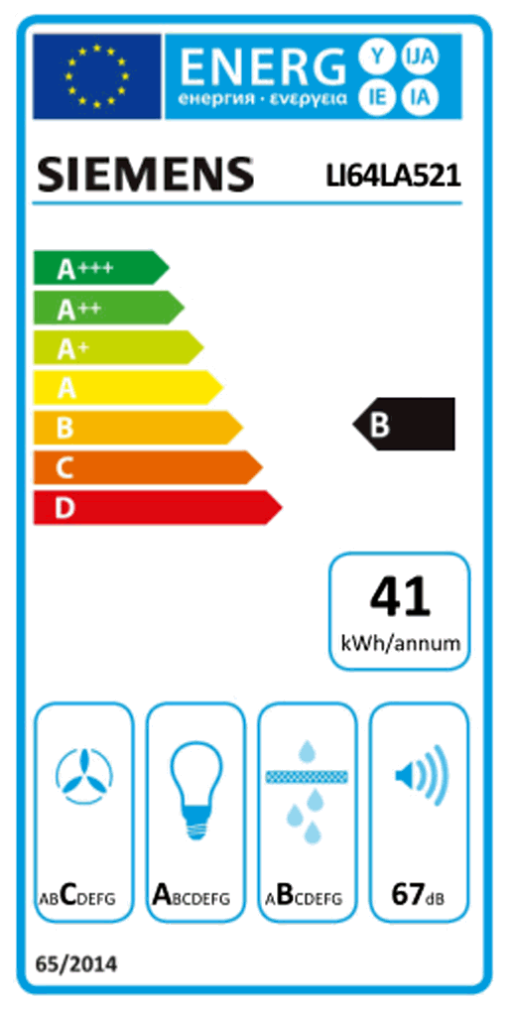 Siemens iQ100 LI64LA521 Flachschirm-Dunstabzugshaube silbermetallic / B ...