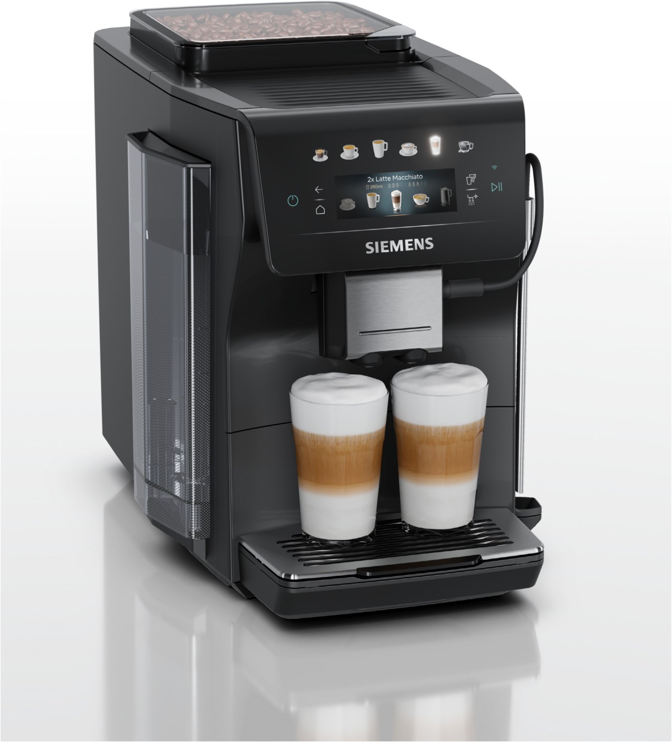 TP601E19 Kaffee-Vollautomat Klavierlack schwarz, Keramik-Mahlwerk, 15 bar, 1,8 l, Steuerung über Smartphone