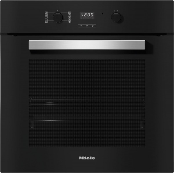 H 2455 B Active Einbaubackofen obsidianschwarz, 76 l, schnelles Vorheizen, Rückwand katalytisch beschichtet, 59,5 cm breit, A+