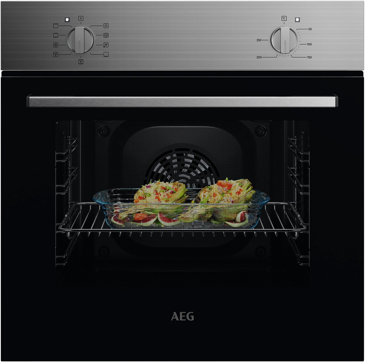 OU5AB10CM Einbaubackofen edelstahl antiFingerprint, 65 l, Heißluftgrill, 59,4 cm breit, A