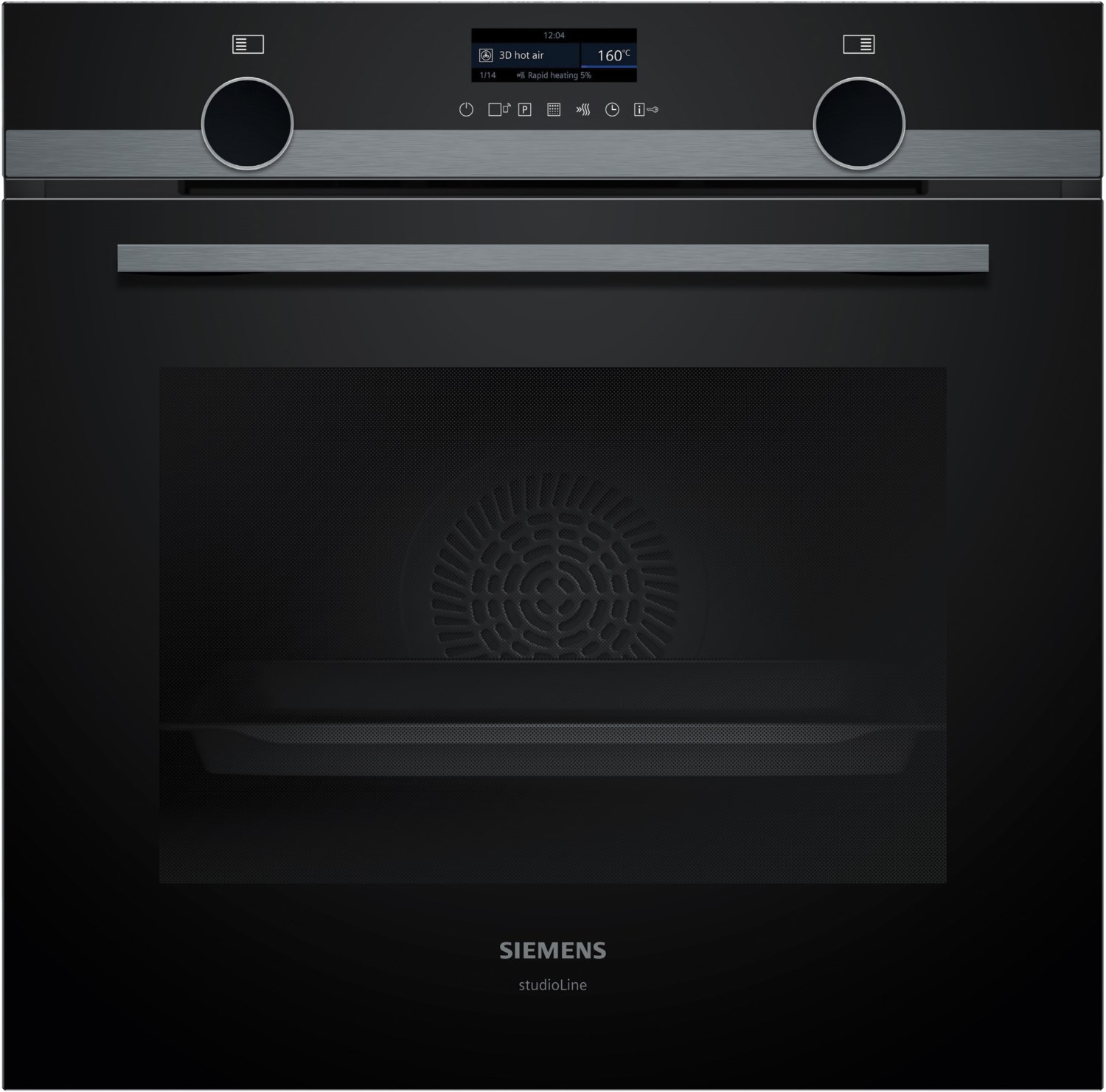 HB479G5A7F Einbaubackofen schwarz, 71 l, Pizza-Stufe, schnelles Vorheizen, pyrolytische Selbstreinigung, 59,4 cm breit, A+, iQ500