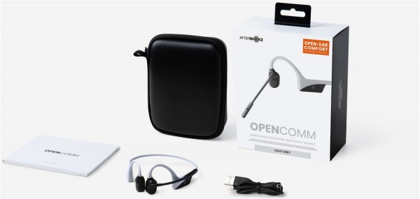 AfterShokz OpenComm Knochenschall Headset mit Mikrofon light grey | EURONICS