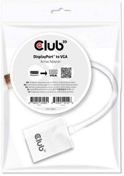 DP St. > VGA Bu. aktiver Adapter