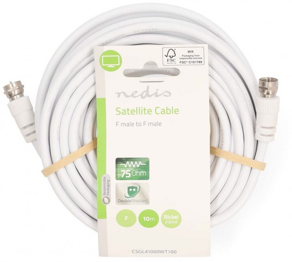 CSGL41000WT100 F-Kabel (10m) weiß
