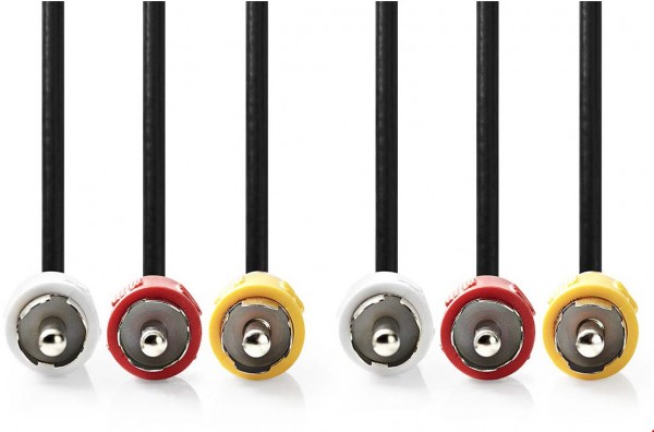 CVGL24300BK15 A/V-Kabel (1,5m) 3x Cinch-Stecker > 3x Cinch-Stecker schwarz