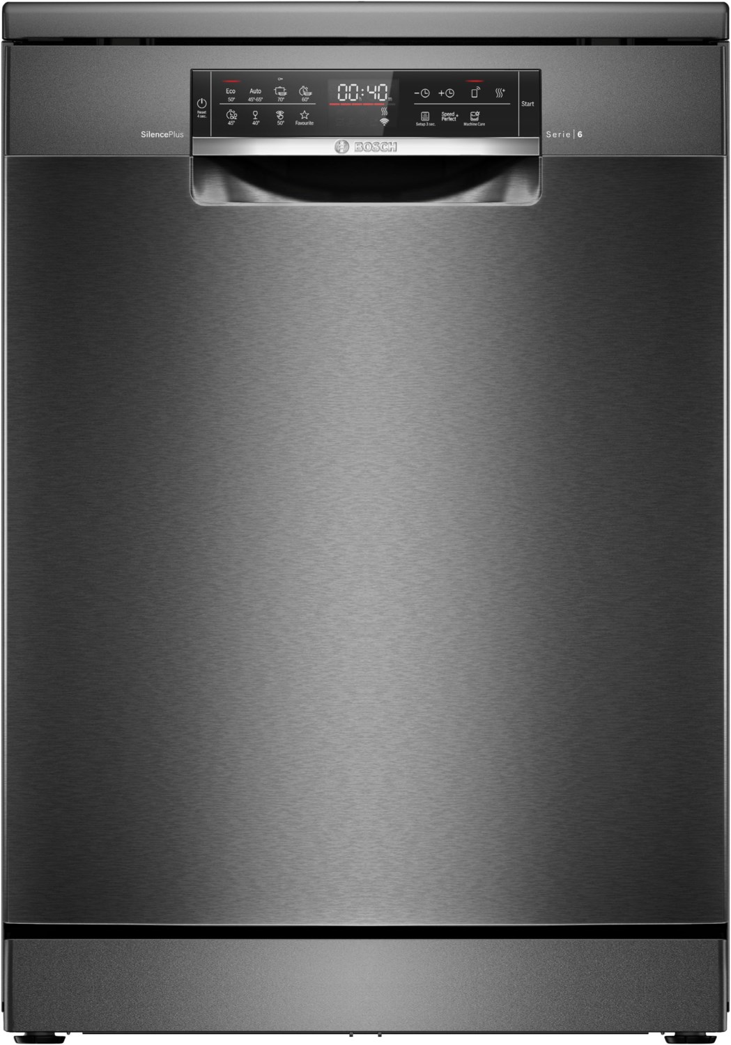 Bosch SMS6ECC12E Serie 6 Freistehender Geschirrspüler 60 cm - Gebürsteter schwarzer Stahl mit Anti-Fingerprint