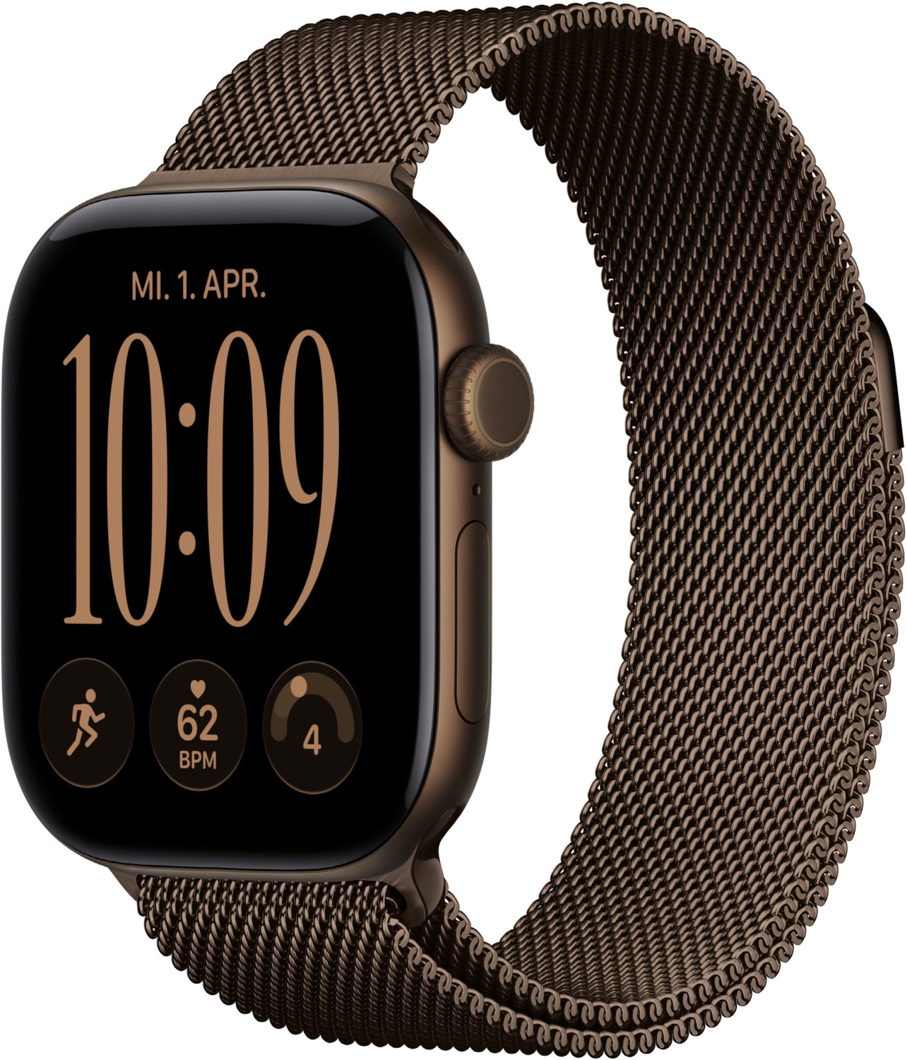 Apple Watch Series 12 (42mm) GPS+5G Smartwatch Alu mit Milanaise Armband dunkelbronze/dunkelbronze