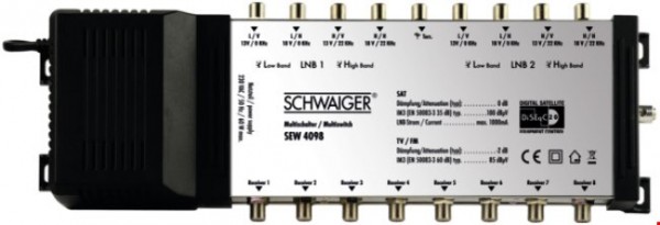 SAT Multischalter 9 > 8 schwarz/silber
