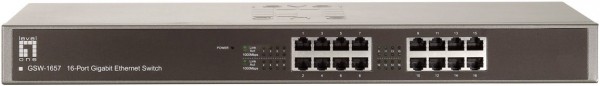 GSW-1657 16-Port Gigabit Ethernet Switch anthrazit/silber