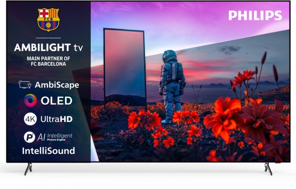 77OLED811/12 194 cm (77") OLED Ambilight TV, 4K Ultra HD, Smart-TV, 120 Hz, DVB-T2/DVB-C/DVB-S2, Sprachsteuerung