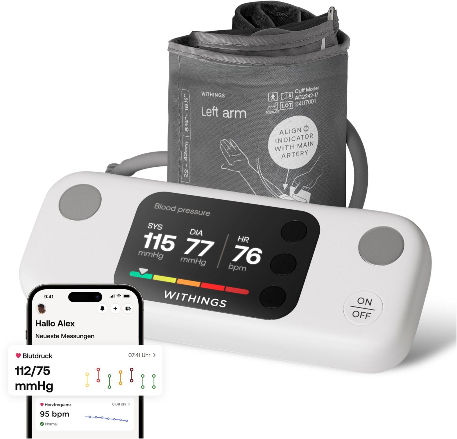 Image of BPM Vision Oberarm-Blutdruckmessgerät weiß